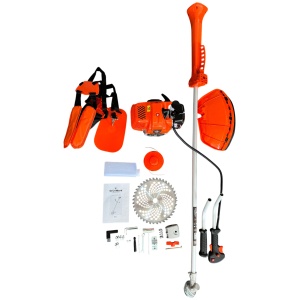 Motocoasa 2.4CP 51.7cc GRUNWERK cu Sistem Antivibratii pe Benzina, Motor 2T pentru Iarba si Vegetatie Densa cu Disc si Fir Inclus - Img 3
