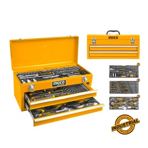 Trusa Chei 97 Piese INGCO HTCS220971 in Cutie Metal Tip Sertar, Set Profesional Scule cu Tubulare, Clicheti si Accesorii Complete