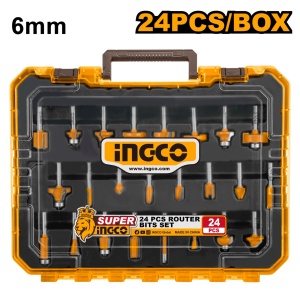 Accesorii Oberfreza 6mm Set Industrial 24buc INGCO AKRT24062