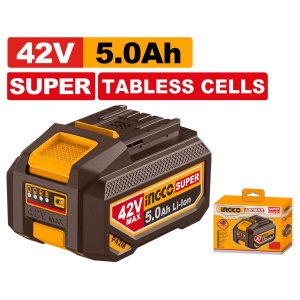 Acumulator INGCO FBLI42502, 42 V, 5 Ah, pentru echipamente INGCO din gama compatibilă de 42 V, alimentare fără cablu și utilizare în lucru
