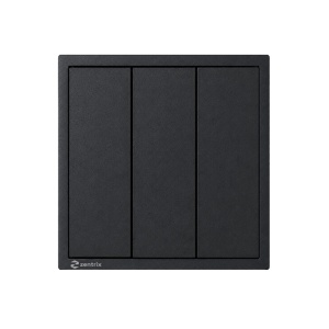 Intrerupator 3 clapete simplu 16A, 250V, 80 x 80 mm NEGRU - Img 2