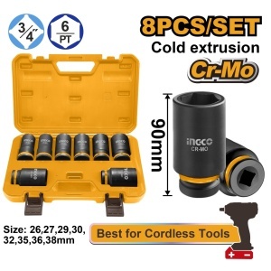 Chei Tubulare Impact 3/4 Set 8buc INGCO HKISSD34082L