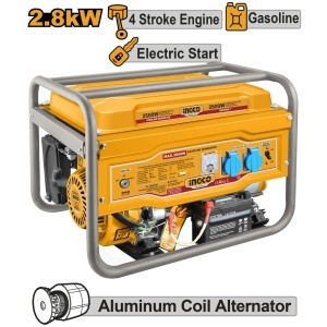 Generator 2,8KW cu Pornire Automata Motor 4 Timpi INGCO GE30005-1