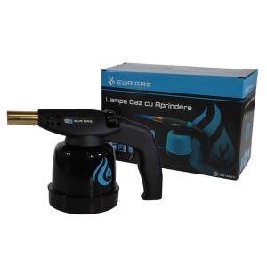 Lampa gaz EUR GAS B4960, aprindere automata, flacara reglabila, pentru lipire si incalzire, compatibila cu butelie B4318 de 190 g, fara butelie
