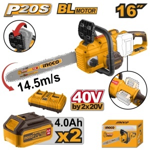 Motofierastrau 40V cu 2 Acumulatori 20V 4Ah INGCO CGSLI401682