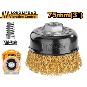 Perie de Sarma Cupa 75mm Long Life INGCO WB10755
