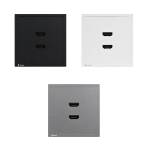 Priza dubla HDMI 80 x 80 mm GRI