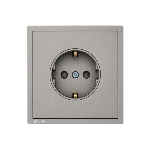 Priza simpla cu Impamantare 16A, 250V, 80 x 80 mm ALBA - Img 3