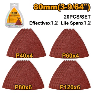 Smirghel pentru Unealta Multifunctionala Set 20buc INGCO AKTS080201