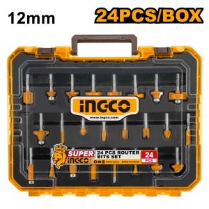 Accesorii Oberfreza 12mm Set Industrial 24buc INGCO AKRT24122