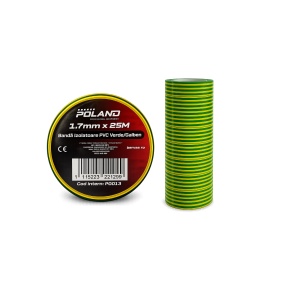 Banda Izolatoare PVC Verde/Galben 17mm x 25M