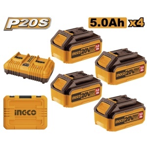 Baterie (Acumulator) 20V 5AH Set 4 buc cu Incarcator Dublu