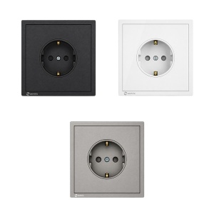 Priza simpla cu Impamantare 16A, 250V, 80 x 80 mm NEAGRA