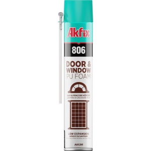 Spumă montaj Aktix 806 FA021, 750 ml, cu aplicare prin pai, pentru umplerea și etanșarea rosturilor la montajul ușilor și ferestrelor