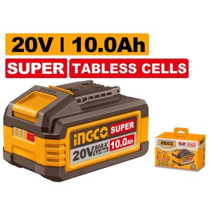 Acumulator INGCO FBLI2129, 20 V, 10 Ah, cu celule tabless, pentru alimentarea sculelor INGCO compatibile din gama de 20 V fără cablu