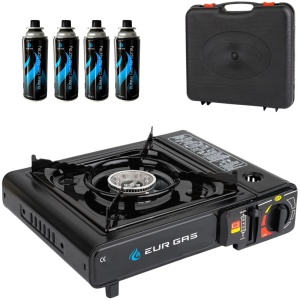 Aragaz Camping Portabil pe Gaz Butan cu Aprindere Electrica, Compact pentru Camping si Drumetii – Fara butelie inclusa