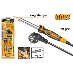 Ciocan electric lipit INGCO SI0268, 60 W, 220-240 V, varf drept ascutit si inlocuibil, preincalzire 3-5 minute, suport inclus, pentru electronica