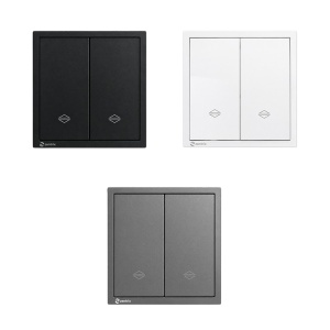 Intrerupator 2 clapete cap-scara 16A, 250V, 80 x 80 mm NEGRU