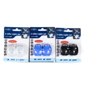 Licurici cu LED Fata Spate Alb/Rosu Silicon Set 2buc