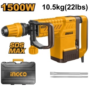Picamer demolator SDS MAX 1500W INGCO PDB15006 25J, ciocan demolator beton profesional cu dalti si cutie transport