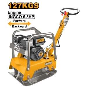Placa compactoare reversibila INGCO GCP125-2E, 127 kg, benzina 6,5 CP, forta 25 kN, placa 63x40 cm, adancime 30 cm, pentru compactare pe santier