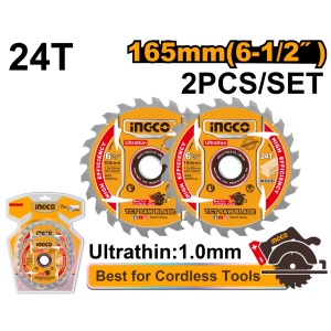 Disc Widia Lemn 185mm Ultra Subtire pentru Circular pe Acumulator 2buc/set INGCO TSB1853
