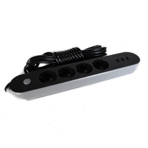 Prelungitor cu 4 Posturi 3 Porturi USB 5m