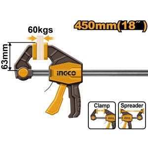Presa Fixare Rapida Tip F 63x450mm INGCO HQBC01603 - Img 2