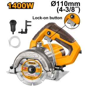 Circular pentru Ceramica 1400W 110mm INGCO MC140068 cu Disc Diamantat, Taiere Uscata si Umeda, Reglaj Adancime