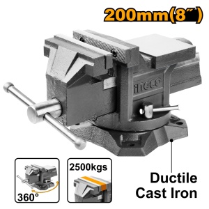 Menghina banc INGCO HBV088, 8 inch 200 mm, baza rotativa, nicovala, greutate 21 kg, forta maxima strangere declarata 2500 kgf, pentru fixare piese