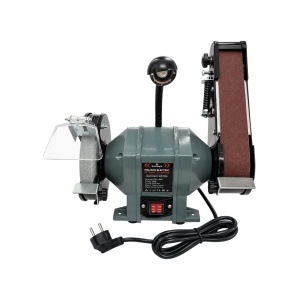 Polizor de banc GrünWerk GW7604, 250 W, cu bandă de șlefuire, pentru prelucrare și finisare în atelier, pe materiale compatibile