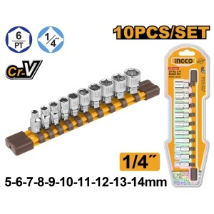 Trusa Chei Tubulare Scurte 1/4 10 Buc INGCO HKTS14103