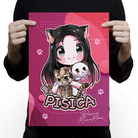 Poster Pisica MiauMiau cu semnatura digitala