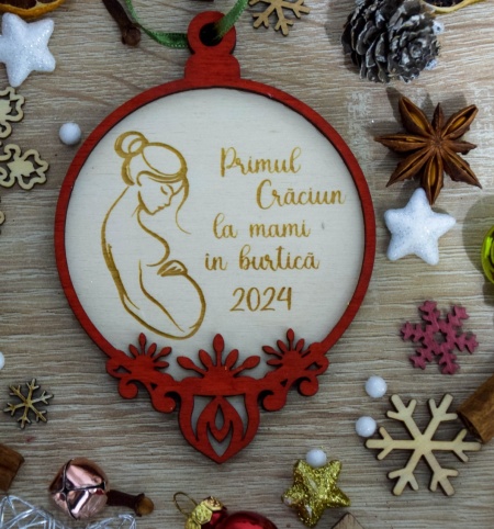 Ornament Craciun - Primul Craciun la mami in burtica