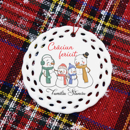 Ornament Craciun - glob rotund ceramic
