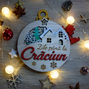 zile pana la craciun glob decoratiune