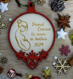 Ornament Craciun - Primul Craciun la mami in burtica