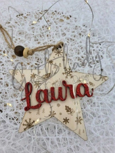 Ornament stea Craciun - personalizat cu nume