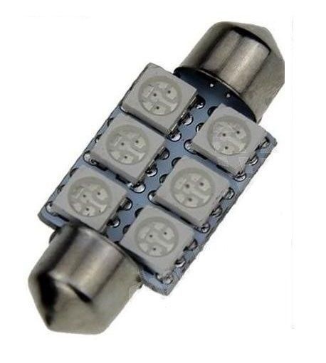 Led Auto Albastru Sofit cu 6 SMD 39 mm