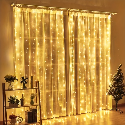 Instalatie Craciun Tip Perdea, 240 LED-uri, 2m x 2m, Alb Cald
