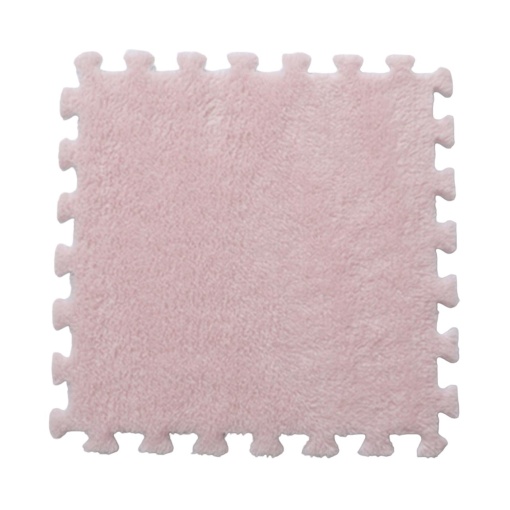 Set 10 Piese Covor Tip Puzzle, Spuma EVA, Pufos, 30 x 30 x 1 cm, Roz Pudrat