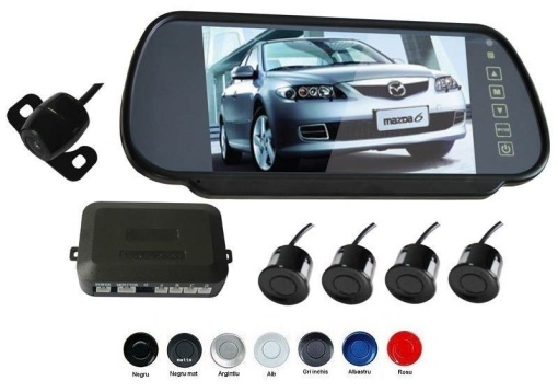 Senzori Parcare Cu Camera Video Si Display LCD De 7 Inch In Oglinda S608