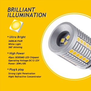 Bec Led Semnalizare P21W BA15S Super Canbus 45 SMD 3030 12-24V - Img 2