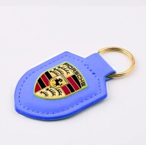 Breloc Auto Piele Premium Porsche Albastru