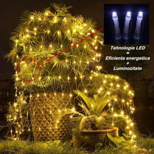 Instalatie Craciun Tip Plasa, 320 LED, 3 M, Alb Cald - Img 3