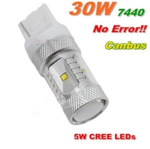 Led Auto T20 (7440) Canbus 30W 12-24V Leduri CREE Cu O Singura Intensitate - Img 1