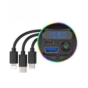 Modulator FM Bluetooth, Incarcator Fast Charge, 3 Mufe Incarcare - Img 1
