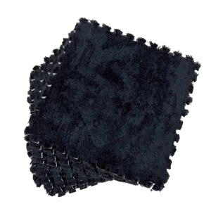 Set 10 Piese Covor Tip Puzzle, Spuma EVA, Pufos, 30 x 30 x 1 cm, Negru - Img 1
