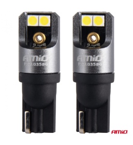 Set 2 Becuri Led T10 Alb Canbus Pro W5W 4X3030 12 / 24V - Img 4