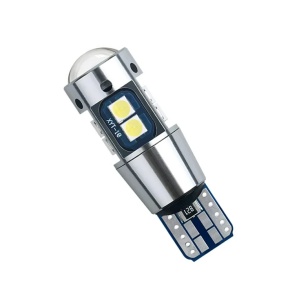 Set 2 Becuri Led T10 Canbus Cu Lupa, Rezistent La Apa, 10 Smd 3030 12V - Img 2